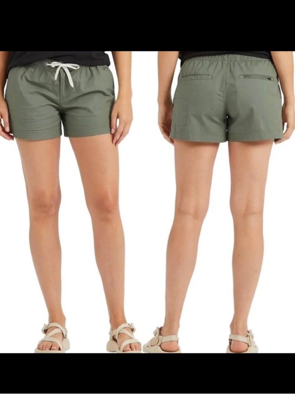 Vuori Ripstop Short Army Green Pockets Drawstring Cotton Hiking Outdoor Climb XL
